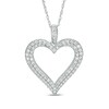 Thumbnail Image 1 of 1/2 CT. T.W. Diamond Heart Outline Pendant in 10K White Gold
