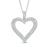 Thumbnail Image 0 of 1/2 CT. T.W. Diamond Heart Outline Pendant in 10K White Gold