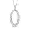 Thumbnail Image 1 of 1/2 CT. T.W. Diamond Oval Pendant in 10K White Gold