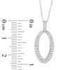 Thumbnail Image 3 of 1/2 CT. T.W. Diamond Oval Pendant in 10K White Gold