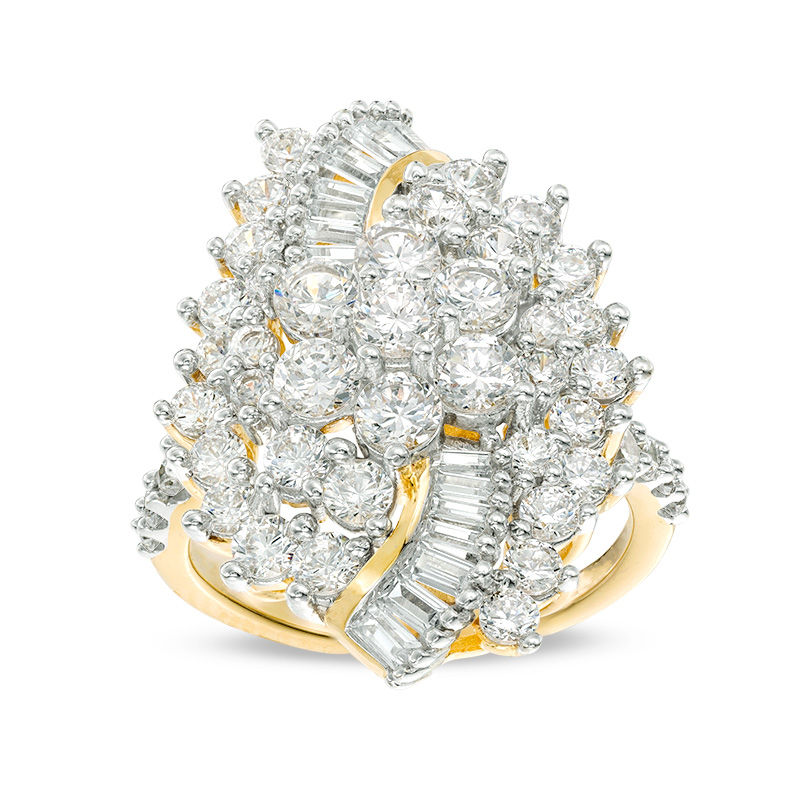 3 CT. T.W. Composite Diamond Waterfall Ring in 10K Gold