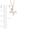 Thumbnail Image 3 of 1/8 CT. T.W. Diamond Unicorn Pendant in Sterling Silver with 14K Rose Gold Plate