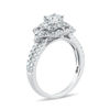 Thumbnail Image 2 of 1-1/4 CT. T.W. Princess-Cut Diamond Ornate Cushion Frame Vintage-Style Engagement Ring in 14K White Gold