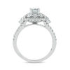 Thumbnail Image 3 of 1-1/4 CT. T.W. Princess-Cut Diamond Ornate Cushion Frame Vintage-Style Engagement Ring in 14K White Gold