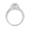 Thumbnail Image 3 of 1 CT. T.W. Quad Princess-Cut Diamond Frame Vintage-Style Engagement Ring in 10K White Gold