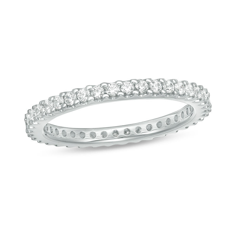 Main Image 1 of 1/2 CT. T.W. Diamond Eternity Band in 14K White Gold (H/SI2)