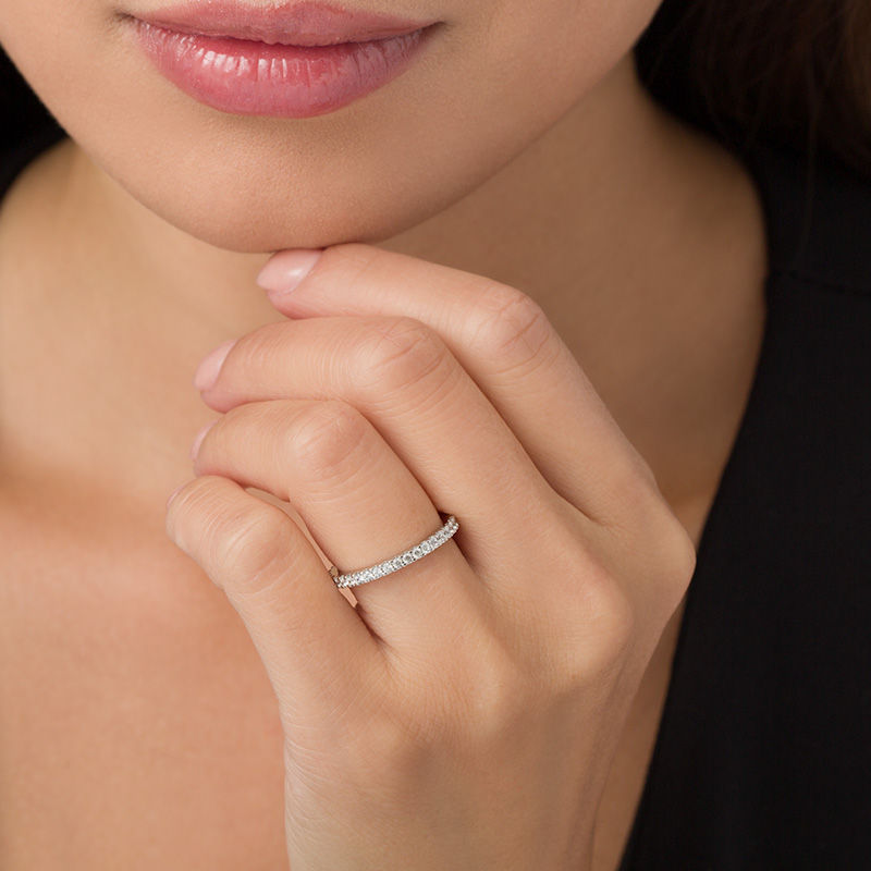 Main Image 3 of 1/2 CT. T.W. Diamond Eternity Band in 14K White Gold (H/SI2)