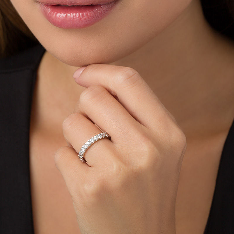 Main Image 3 of 1-1/2 CT. T.W. Diamond Eternity Band in 14K White Gold (H/SI2)