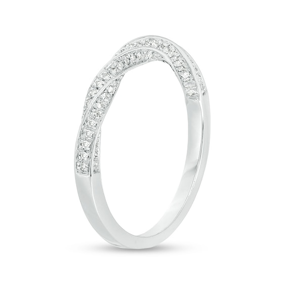 1/5 CT. T.w. Diamond Twist Wedding Band in 10K White Gold