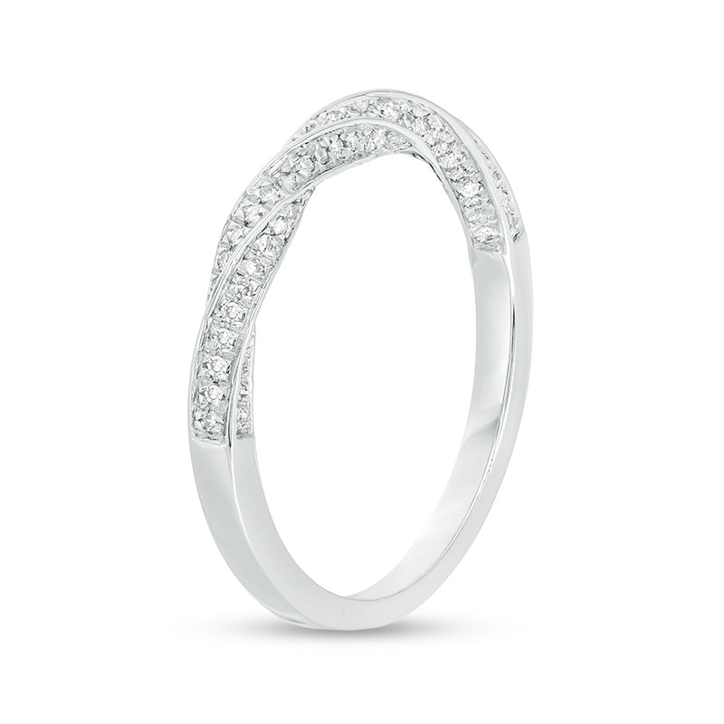 1/5 CT. T.W. Diamond Twist Wedding Band in 10K White Gold