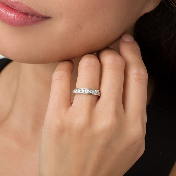 2 CT. T.w. Diamond Channel-Set Eternity Band in 14K White Gold (H/Si2)