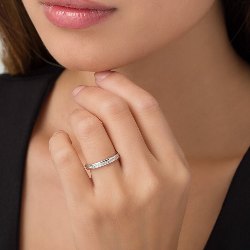 Main Image 3 of 1/2 CT. T.W. Princess-Cut Diamond Eternity Band in 14K White Gold (H/SI2)