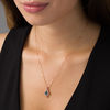 Thumbnail Image 2 of Oval London Blue and White Topaz Ribbon Flame Pendant in 10K Rose Gold