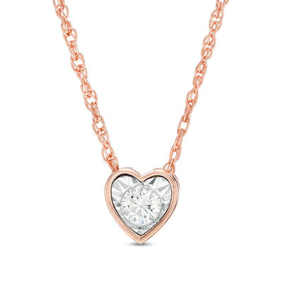 1 6 Ct Diamond Solitaire Heart Shaped Pendant In 10k Rose Gold Zales - Heart Shaped Pendant With Diamonds 1 6 Ct Diamond Solitaire Heart Shaped Pendant In 10k Rose Gold Zales - Heart Shaped Pendant With Diamonds