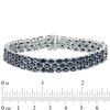 Thumbnail Image 3 of Oval Blue Sapphire Triple Row Bracelet in Sterling Silver - 7.5"