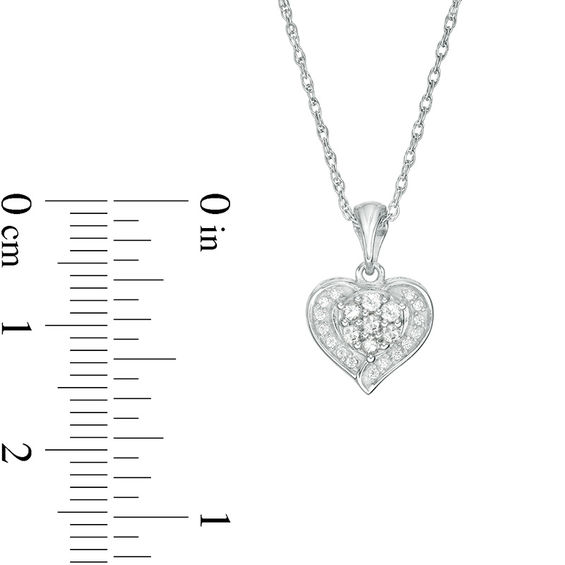 Lab-Created White Sapphire Heart Pendant and Stud Earrings Set in Sterling Silver