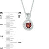 Thumbnail Image 2 of 5.0mm Heart-Shaped Garnet and 1/20 CT. T.W. Diamond Infinity Pendant in Sterling Silver