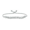 Thumbnail Image 1 of 1/2 CT. T.W. Diamond Alternating "X" and Double Row Bolo Bracelet in Sterling Silver - 9.5"