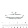 Thumbnail Image 2 of 1/2 CT. T.W. Diamond Alternating "X" and Double Row Bolo Bracelet in Sterling Silver - 9.5"