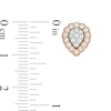 Thumbnail Image 2 of 1/2 CT. T.W. Pear-Shaped Multi-Diamond Scallop Frame Vintage-Style Stud Earrings in 10K Rose Gold