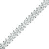 Thumbnail Image 1 of 1 CT. T.W. Diamond Three Stone Chevron Bracelet in Sterling Silver - 7.5"