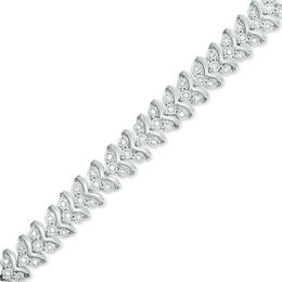 Diamond Bracelets Zales T W Diamond Three Stone Chevron Bracelet In Sterling Silver 7 5