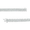 Thumbnail Image 2 of 1 CT. T.W. Diamond Three Stone Chevron Bracelet in Sterling Silver - 7.5"