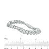 Thumbnail Image 3 of 1 CT. T.W. Diamond Three Stone Chevron Bracelet in Sterling Silver - 7.5"