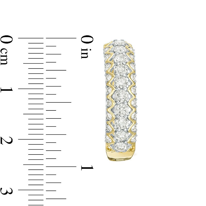 Main Image 2 of 2 CT. T.W. Diamond Zig-Zag Hoop Earrings in 10K Gold