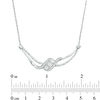 Thumbnail Image 2 of 1/5 CT. T.W. Diamond Three Stone Bypass Ribbon Necklace in Sterling Silver