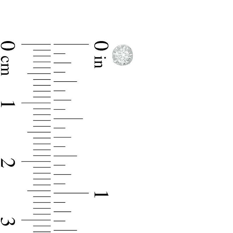 Main Image 3 of 1/6 CT. T.W. Diamond Solitaire Stud Earrings in Sterling Silver