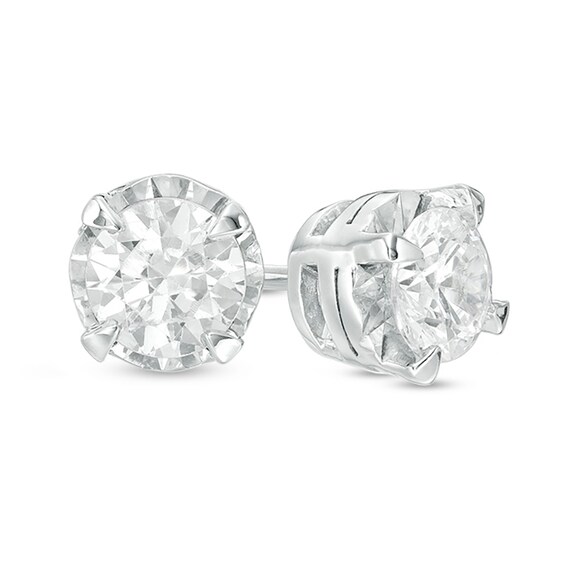 1 CT. T.w. Diamond Illusion Solitaire Stud Earrings in 10K White Gold