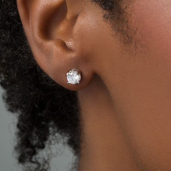 1 CT. T.w. Diamond Illusion Solitaire Stud Earrings in 10K White Gold