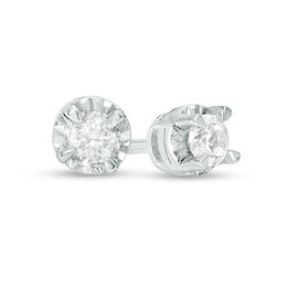 1/4 CT. T.W. Diamond Illusion Solitaire Stud Earrings in 10K White Gold