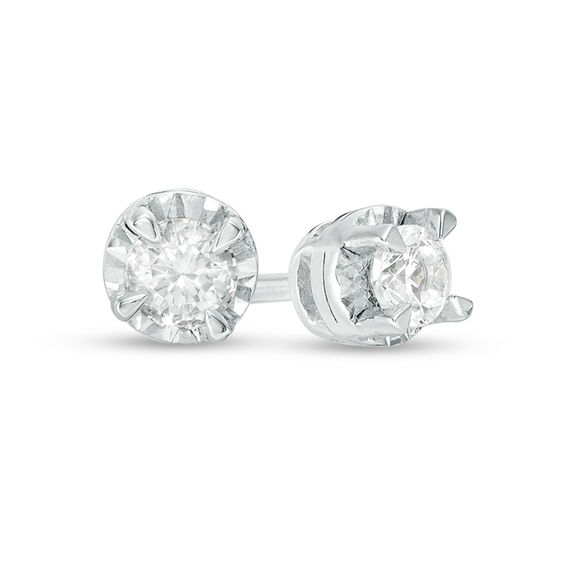 1/ CT. T.w. Diamond Illusion Solitaire Stud Earrings in 10K White Gold