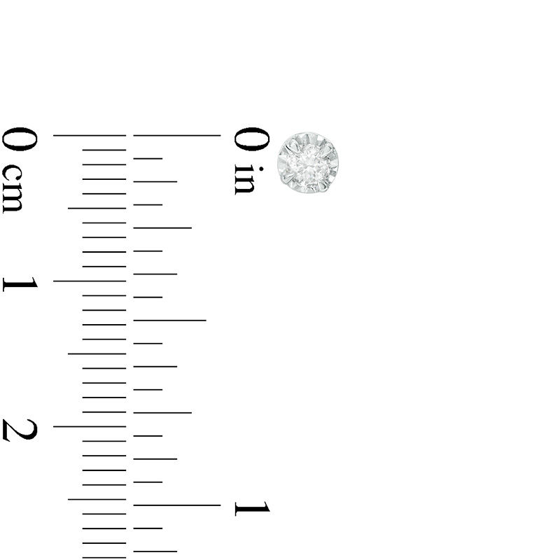 Main Image 3 of 1/4 CT. T.W. Diamond Illusion Solitaire Stud Earrings in 10K White Gold