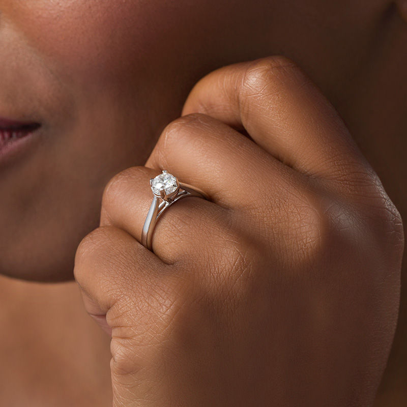 Main Image 2 of 1/2 CT. Diamond Solitaire Engagement Ring in 10K White Gold