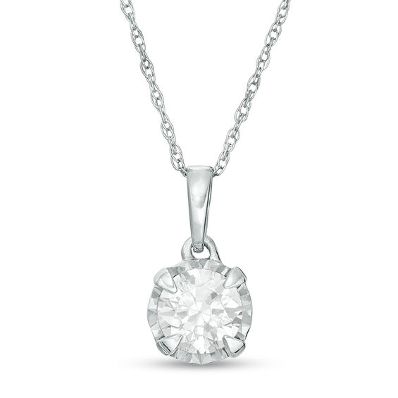 1/2 CT. Diamond Solitaire Pendant in 10K White Gold | Zales