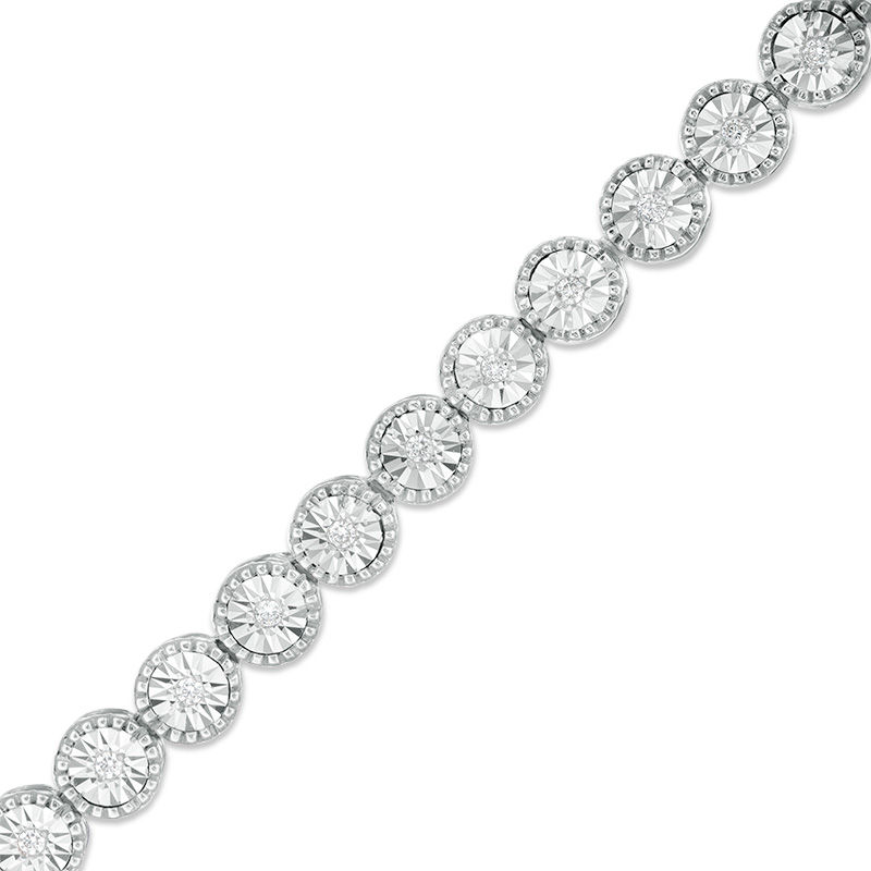 Main Image 1 of 1/4 CT. T.W. Diamond Tennis Bracelet in Sterling Silver