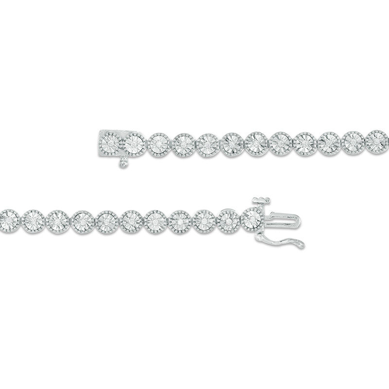 Main Image 2 of 1/4 CT. T.W. Diamond Tennis Bracelet in Sterling Silver