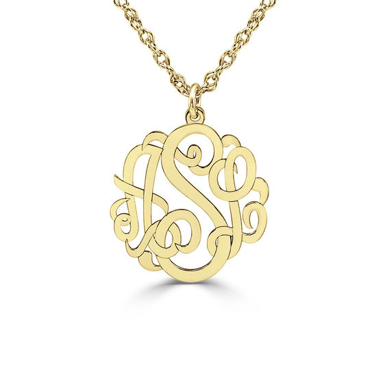 Script Monogram Pendant (3 Initials) | Zales