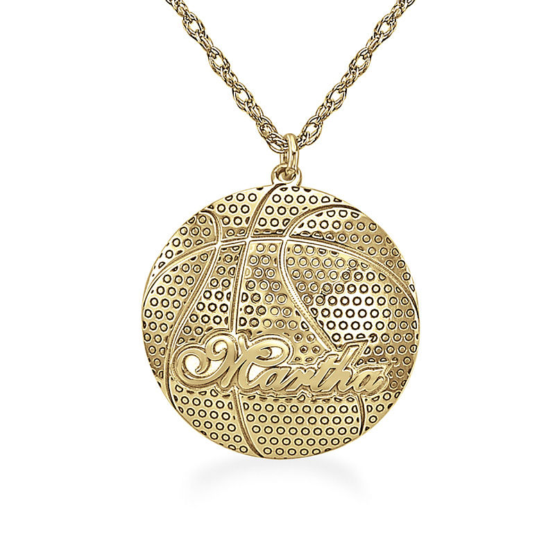 Basketball Name Engravable Pendant (1 Line)