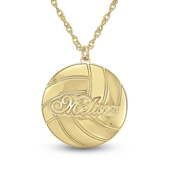 Volleyball Name Engravable Pendant (1 Line)