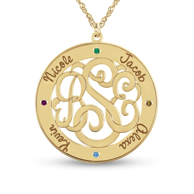 Modern Mom Monogram Name Script Black White Locket Necklace