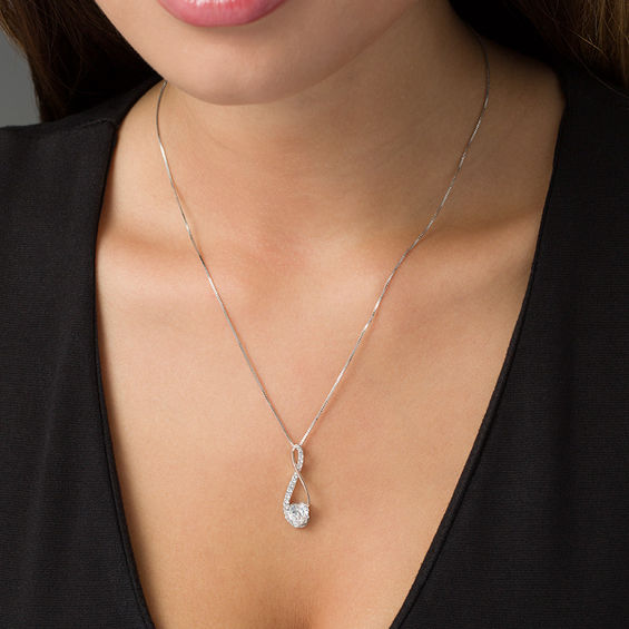 7.0mm Heart-Shaped Lab-Created White Sapphire Infinity Pendant in Sterling Silver and 10K Rose Gold 7.0mm Heart-Shaped Lab-Created White Sapphire Infinity Pendant in Sterling Silver and 10K Rose Gold