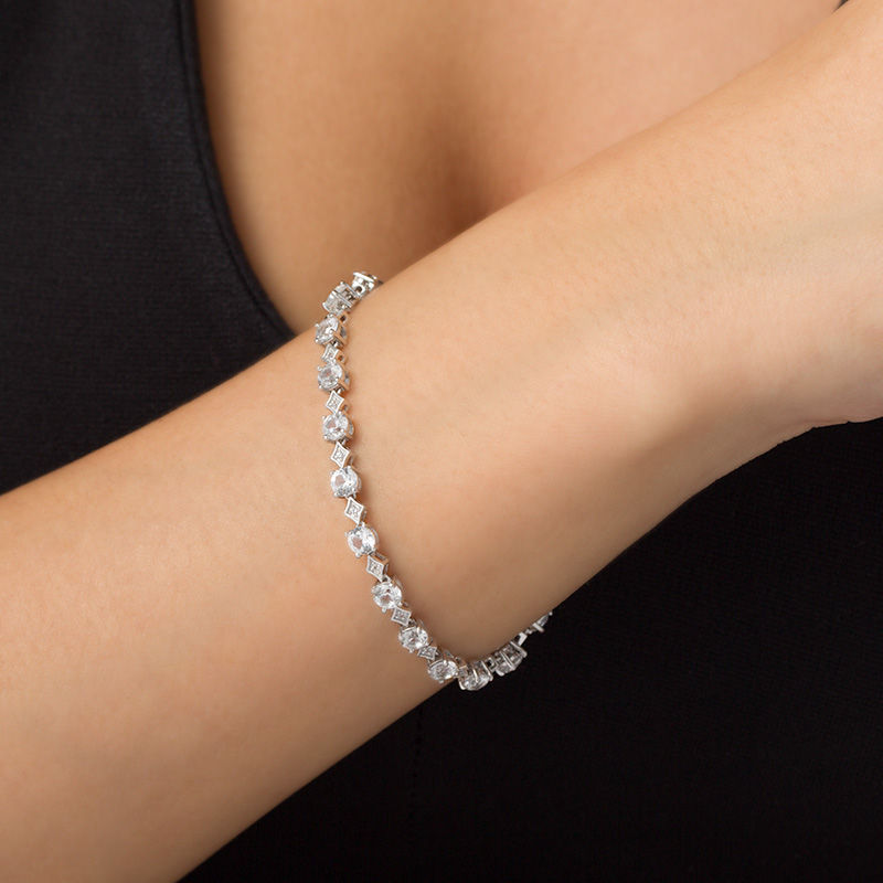 Bracelets Zales | 2 Ct. T.W. Diamond Cluster Tennis Bracelet In Sterling  Silver (H-I/I2-I3) • Lovesrings