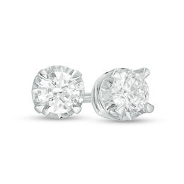1/3 CT. T.W. Diamond Illusion Solitaire Stud Earrings in 10K White Gold