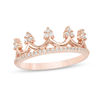 Thumbnail Image 0 of Lab-Created White Sapphire Crown Ring in 10K Rose Gold - Size 7