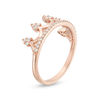 Thumbnail Image 1 of Lab-Created White Sapphire Crown Ring in 10K Rose Gold - Size 7