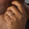 Thumbnail Image 2 of Lab-Created White Sapphire Crown Ring in 10K Rose Gold - Size 7